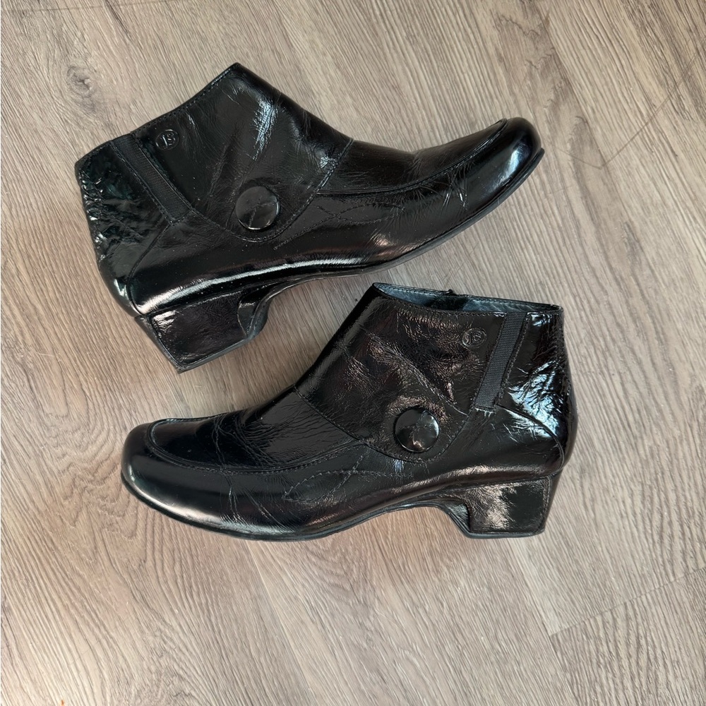 Josef Seibel Black Leather Ankle Boots